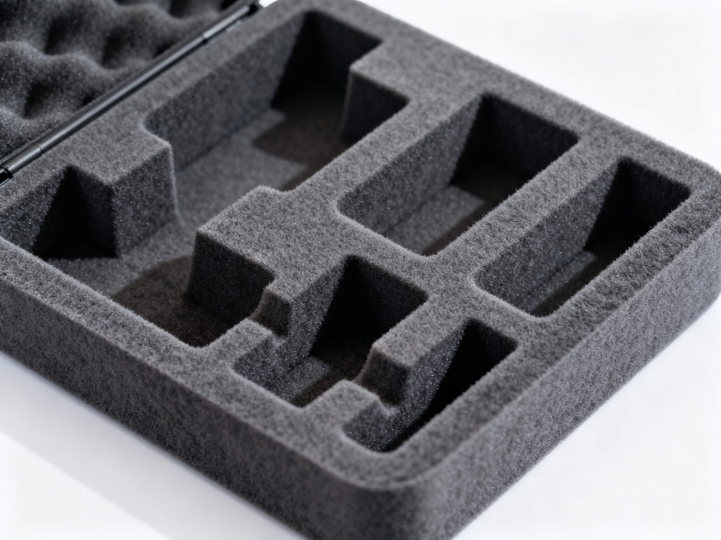 Custom EVA foam inserts with flocked surface