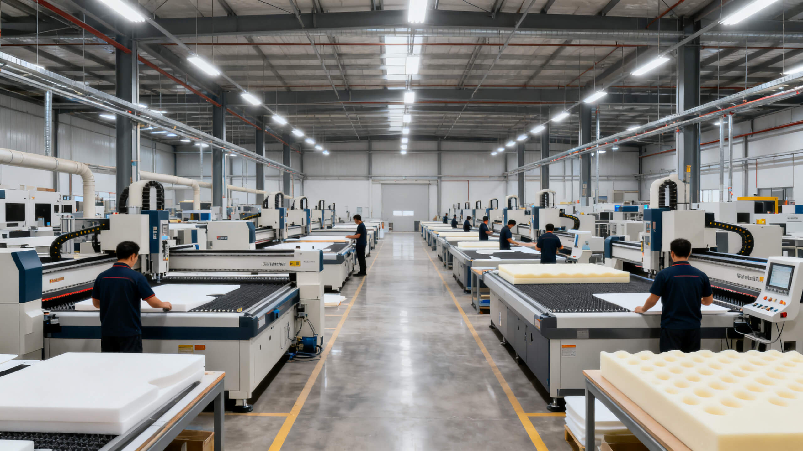 Cooperating production facility interior - production workshop
